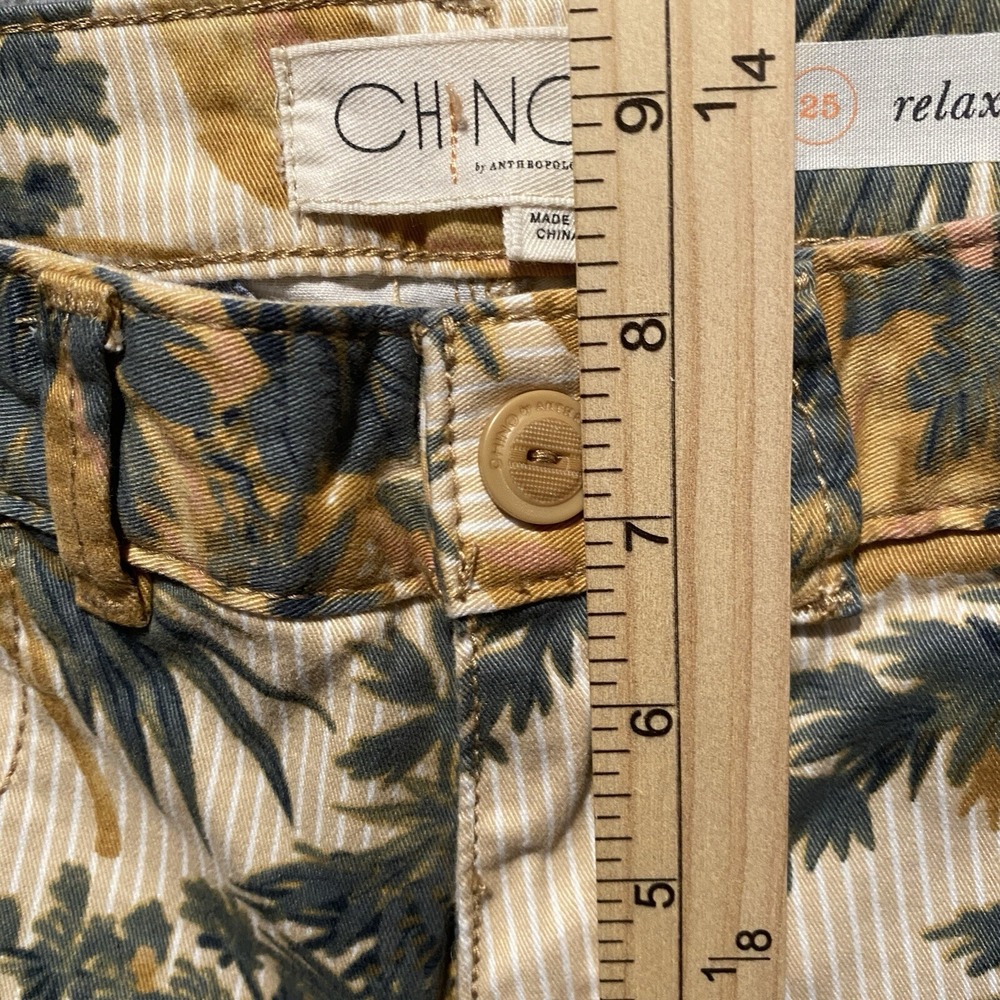 Anthropologie Womens Pants Tropical Floral Print Relaxed Size 25 Straight Beach‎ - Picture 7 of 13